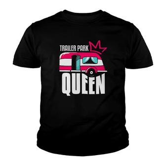 Camping Trailer Park Queen Tee S Youth T-shirt - Thegiftio UK