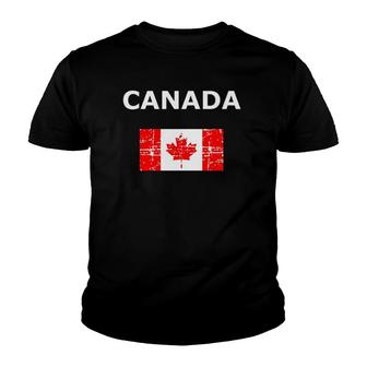 Canada Flag The Maple Leaf For Canadians Youth T-shirt | Mazezy