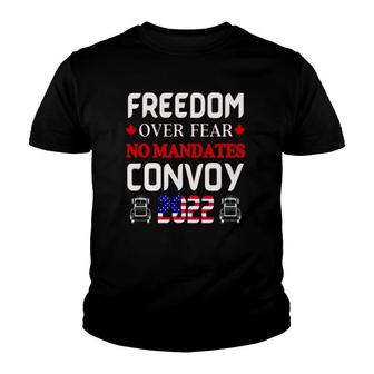 Canadian Truckers Freedom Over Fear No Mandates Convoy 2022 Ver2 Youth T-shirt | Mazezy