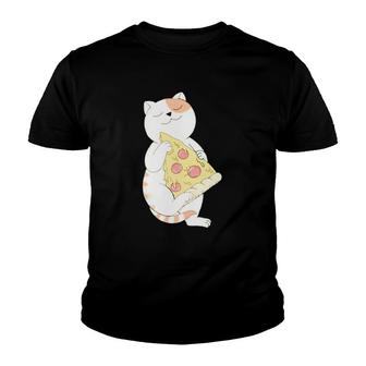 Cat And Pizza Lovers Gift Youth T-shirt - Thegiftio UK