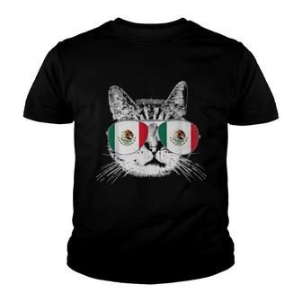 Cat Mexican Mexico Flag Country Youth T-shirt - Thegiftio UK