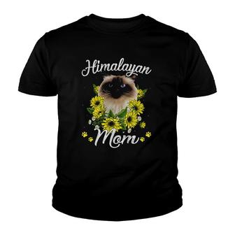 Cat Mom Mother's Day Gifts Sunflower Himalayan Mom Youth T-shirt | Mazezy