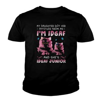 Cat Mom My Daughter Got Her Attitude From Me Tee S Youth T-shirt | Mazezy
