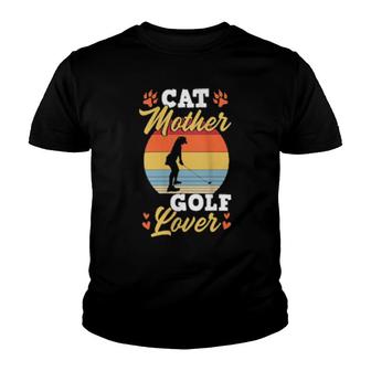 Cat Mother Golf Retro Vintage Style Cute Golf Mom Gear Youth T-shirt | Mazezy
