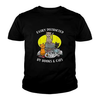 Cat Teacher Librarian Bookworm Gift Women Men Kids Youth T-shirt - Thegiftio