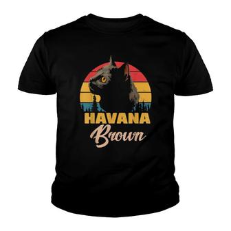 Cats 365 Retro Havana Brown Cat Youth T-shirt | Mazezy