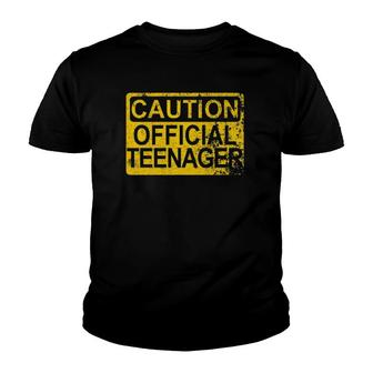 Caution Official Teenager Warning 13Th Birthday Gift Youth T-shirt | Mazezy AU
