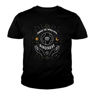 Change The World With Kindness Inspirational Youth T-shirt | Mazezy