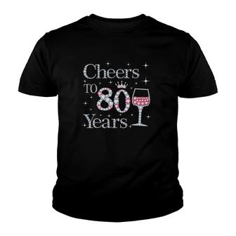 Cheers To 80 Years 1942 80Th Birthday Tee Gift For Womens Youth T-shirt | Mazezy