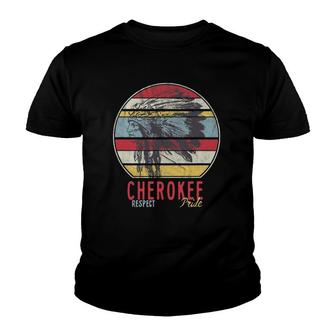 Cherokee Native American Indian Tribe Respect Pride Retro Youth T-shirt | Mazezy