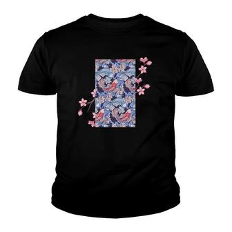 Cherry Blossom Japanese Koi Fish Nishikigoi Koi Carp Youth T-shirt | Mazezy