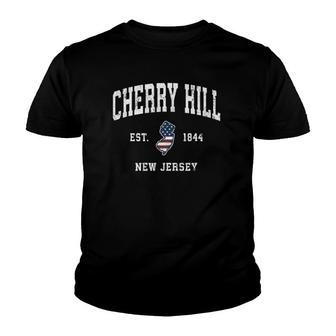 Cherry Hill New Jersey Nj Vintage American Flag Design Youth T-shirt | Mazezy