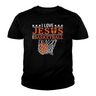 Christian Basketball Tee I Love Jesus And Basketball Youth T-shirt | Mazezy