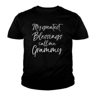 Christian Grandmother My Greatest Blessings Call Me Grammy Youth T-shirt | Mazezy