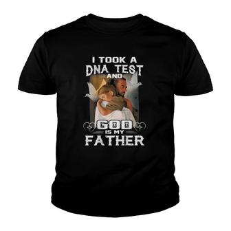 Christian I Took Dna Test And God Is My Father Printed Back Youth T-shirt | Mazezy
