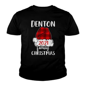 Christmas 2021 Denton Matching Pajama Santa Hat Youth T-shirt | Mazezy
