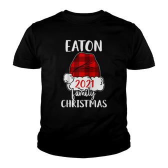 Christmas 2021 Eaton Matching Pajama Santa Hat Youth T-shirt | Mazezy