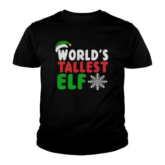 Christmas Funny Gift - World's Tallest Elf Youth T-shirt | Mazezy