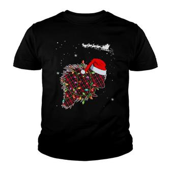 Christmas Hedgehog Plaid Pajama Youth T-shirt | Mazezy