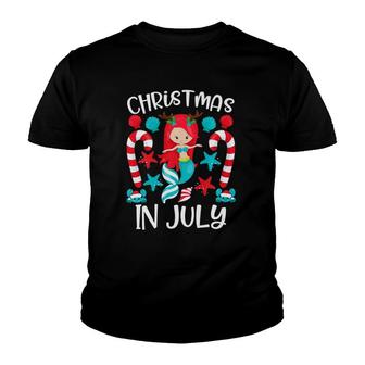 Christmas In July Cute Mermaid Summer Youth T-shirt - Thegiftio UK