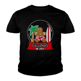 Christmas In July Snowglobe Gingerbread Cookie Surfboard Youth T-shirt | Mazezy