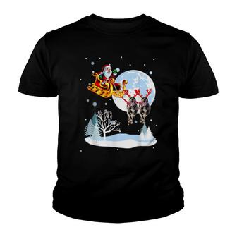 Christmas Reindeer Pit Bull Santa Claus Merry Christmas Youth T-shirt | Mazezy