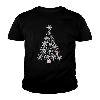 Christmas Tree Made Of Intricate Snow Flakes Youth T-shirt | Mazezy