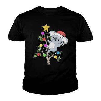 Christmas Tree Sweatshırt - Christmas Tree Lights - Funny Panda Santa Youth T-shirt | Mazezy