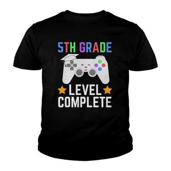 Class Of 2021 5Th Grade Level Complete Gamer Graduation Gift Youth T-shirt | Mazezy