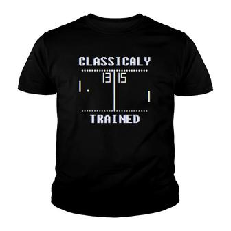 Classicaly Trained Retro Vintage Tennis Video Game Youth T-shirt | Mazezy
