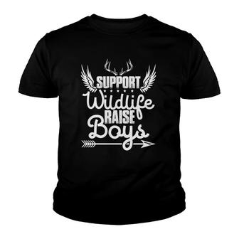 Clothing For Mom Support Wildlife Raise Boys Youth T-shirt | Mazezy