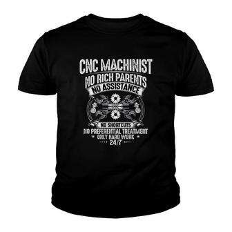 Cnc Operator Hard Work Cnc Machinist Youth T-shirt | Mazezy