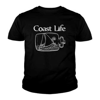 Coast Life Ship In A Bottle Youth T-shirt | Mazezy