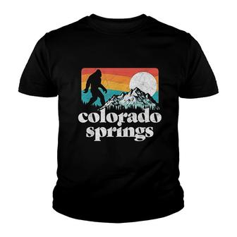 Colorado Springs Retro Bigfoot Mountains Youth T-shirt | Mazezy