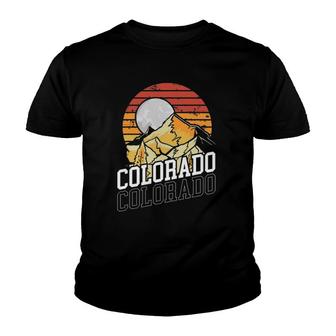 Colorado Vintage State Rocky Mountain Retro Hiking Gift Youth T-shirt | Mazezy
