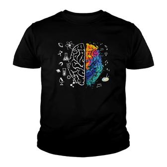 Colorful Brain Science And Art Youth T-shirt | Mazezy