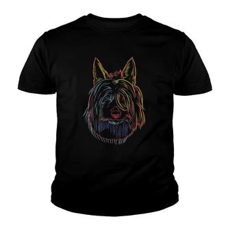 Colorful Dog Australian Silky Terrier Youth T-shirt | Mazezy
