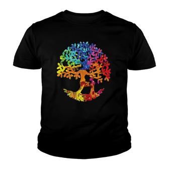 Colorful Life Is Really Good Vintage Tree Art Gift Youth T-shirt | Mazezy