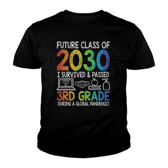 Colourful Class Of 2030 3Rd Grade Last Day Of School Youth T-shirt | Mazezy