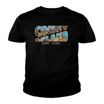 Coney Island New York Ny Vintage Retro Souvenir Youth T-shirt | Mazezy CA