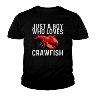 Cool Crawfish Art For Boys Kids Lobster Crawdad Boil Food Youth T-shirt | Mazezy