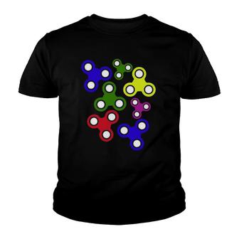 Cool Fidget Spinners Colorful Toy Youth T-shirt | Mazezy