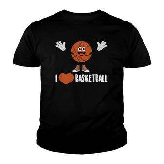 Cool I Love Basketball Gift Funny Game Play Sports Athlete Youth T-shirt | Mazezy