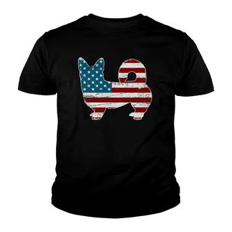 Corgi 4Th Of July Dog Lover Men American Flag Youth T-shirt | Mazezy