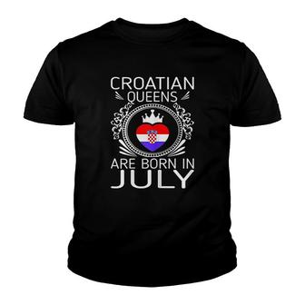 Croatian Queens Are Born In July Gift Youth T-shirt | Mazezy