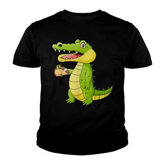 Crocodile Eat Taccos, Tacco Mexican Fast Food Youth T-shirt | Mazezy