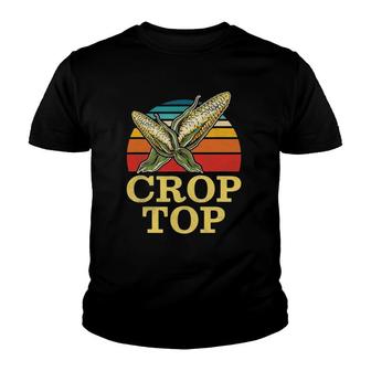 Crop Top Corn Farmer Retro Vintage Youth T-shirt | Mazezy