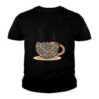 Cup Of Love Coffee & Tea Lovers Barista Heart Design Gift Youth T-shirt | Mazezy