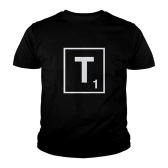 Custom Graphic Scrabble Initial Monogram Letter Youth T-shirt - Thegiftio UK