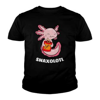 Cute Axolotl Lover Snaxolotl Kawaii Axolotl Food Sweets Youth T-shirt | Mazezy